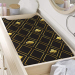Gold Playing Card Suits Pattern Print Changing Pad Cover