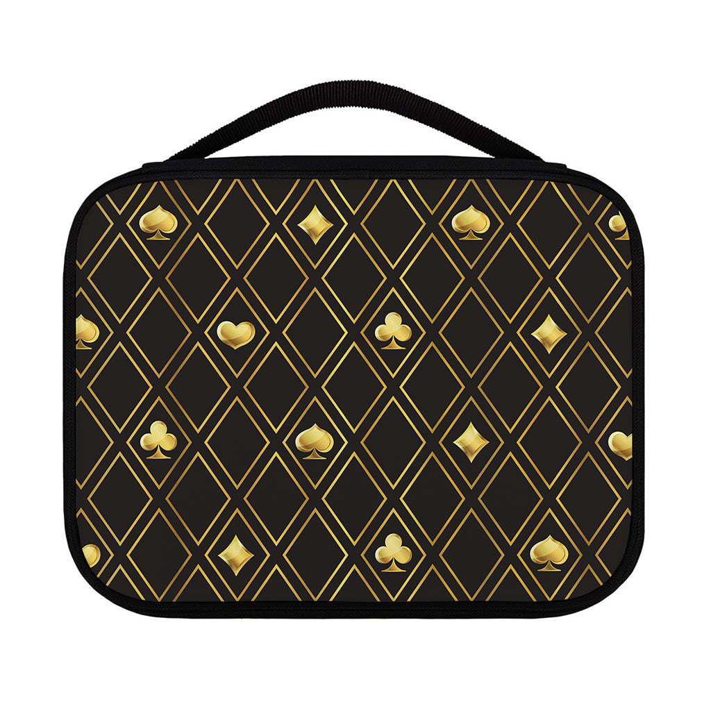 Gold Playing Card Suits Pattern Print Classic Bible Case