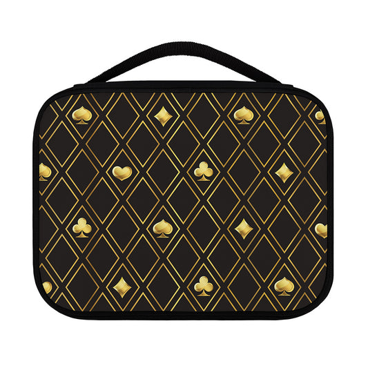Gold Playing Card Suits Pattern Print Classic Bible Case
