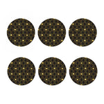 Gold Playing Card Suits Pattern Print Coaster Set