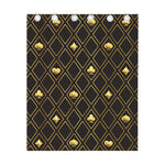 Gold Playing Card Suits Pattern Print Curtain