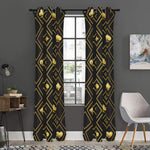 Gold Playing Card Suits Pattern Print Curtain