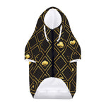 Gold Playing Card Suits Pattern Print Dog Zip Up Hoodie