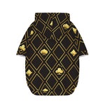 Gold Playing Card Suits Pattern Print Dog Zip Up Hoodie