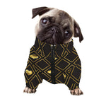 Gold Playing Card Suits Pattern Print Dog Zip Up Jacket
