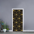 Gold Playing Card Suits Pattern Print Door Sticker