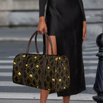 Gold Playing Card Suits Pattern Print Duffle Bag