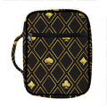 Gold Playing Card Suits Pattern Print Front Pocket Bible Bag