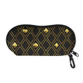 Gold Playing Card Suits Pattern Print Glasses Case