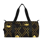 Gold Playing Card Suits Pattern Print Gym Bag