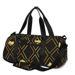 Gold Playing Card Suits Pattern Print Gym Bag