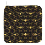 Gold Playing Card Suits Pattern Print Hand Towel