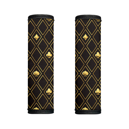 Gold Playing Card Suits Pattern Print Handle Covers