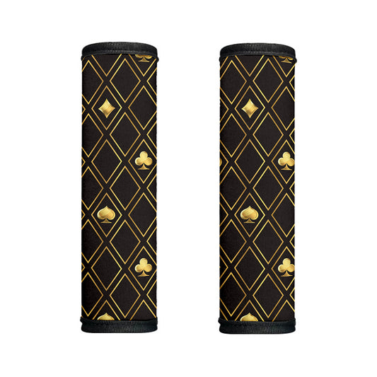 Gold Playing Card Suits Pattern Print Handle Covers