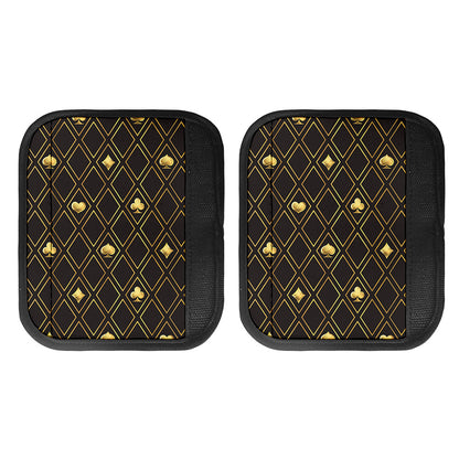 Gold Playing Card Suits Pattern Print Handle Covers