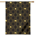 Gold Playing Card Suits Pattern Print House Flag