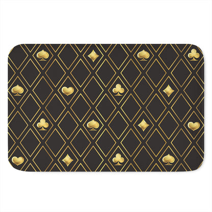 Gold Playing Card Suits Pattern Print Indoor Door Mat