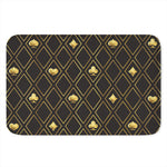 Gold Playing Card Suits Pattern Print Indoor Door Mat