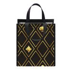 Gold Playing Card Suits Pattern Print Insulated Lunch Tote