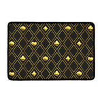 Gold Playing Card Suits Pattern Print Kitchen Mat