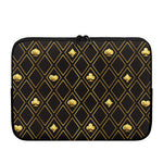 Gold Playing Card Suits Pattern Print Laptop Sleeve