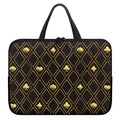 Gold Playing Card Suits Pattern Print Laptop Sleeve With Handle