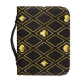 Gold Playing Card Suits Pattern Print Leather Bible Cover
