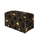 Gold Playing Card Suits Pattern Print Leather Tissue Box Cover