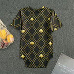 Gold Playing Card Suits Pattern Print Men's Bodysuit