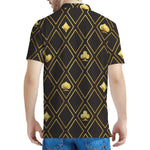 Gold Playing Card Suits Pattern Print Men's Polo Shirt