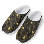 Gold Playing Card Suits Pattern Print Mesh Casual Shoes