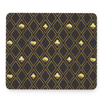 Gold Playing Card Suits Pattern Print Mouse Pad