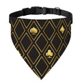 Gold Playing Card Suits Pattern Print Over The Collar Dog Bandana