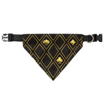 Gold Playing Card Suits Pattern Print Over The Collar Dog Bandana