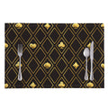 Gold Playing Card Suits Pattern Print Placemat