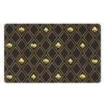 Gold Playing Card Suits Pattern Print Polyester Doormat