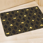 Gold Playing Card Suits Pattern Print Polyester Doormat