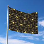 Gold Playing Card Suits Pattern Print Polyester Flag