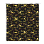 Gold Playing Card Suits Pattern Print Polyester Shower Curtain
