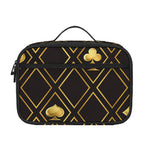 Gold Playing Card Suits Pattern Print Portable Lunch Bag
