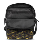 Gold Playing Card Suits Pattern Print Rectangular Crossbody Bag