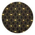 Gold Playing Card Suits Pattern Print Round Blanket