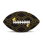 Gold Playing Card Suits Pattern Print Rugby Ball