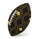 Gold Playing Card Suits Pattern Print Rugby Ball