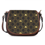 Gold Playing Card Suits Pattern Print Saddle Bag