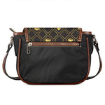 Gold Playing Card Suits Pattern Print Saddle Bag
