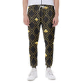 Gold Playing Card Suits Pattern Print Joggers