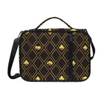 Gold Playing Card Suits Pattern Print Shoulder Strap Bible Bag