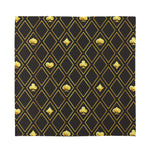 Gold Playing Card Suits Pattern Print Silk Bandana