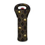 Gold Playing Card Suits Pattern Print Single Neoprene Wine Tote